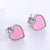 Natural Heart Heart Stainless Steel Electroplating Stud Earrings