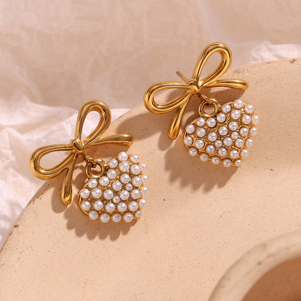 Fashion Bowknot Stainless Steel Electroplating Stud Earrings