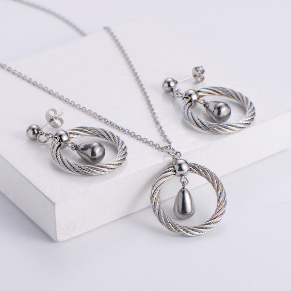 Women Korean Tassel Chain Coin Heart Stainless Steel Electroplating Pendants