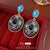 Medieval Ellipse Geometric Alloy Electroplating Earrings