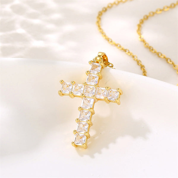 Minimalist Cross Geometric Stainless Steel Electroplating Necklaces