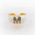 Unisex Diamond Metal Candy Letter Number Text Letter Resin Oil Dripping Rings