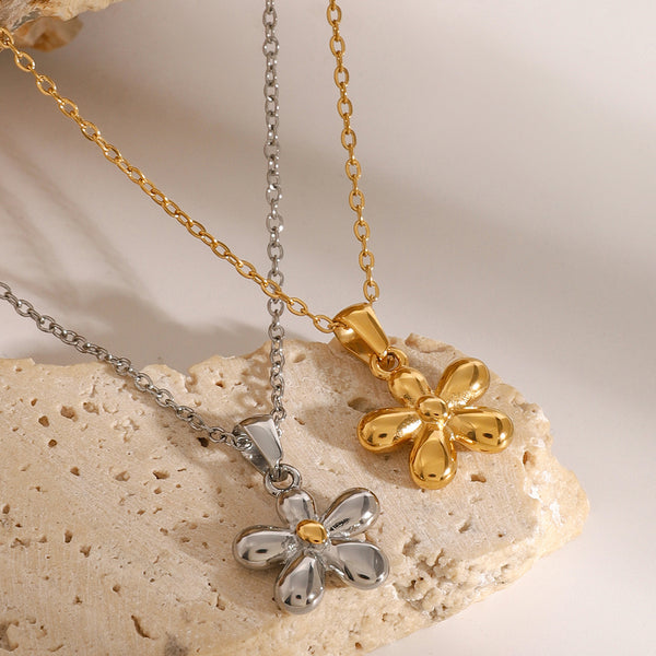 Flower Flower Stainless Steel Electroplating Necklaces