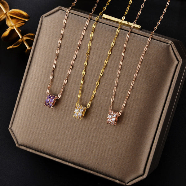 Geometric Titanium Steel 18K Gold Plated Necklaces