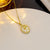 Korean Circle Geometric Titanium Steel 18K Gold Plated Necklaces