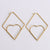 Natural Women Geometric Metal Feather Crown Stainless Steel Electroplating Earrings