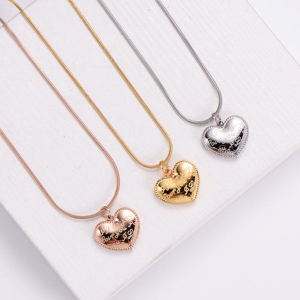 Natural Women Geometric Metal Rainbow Cattle Heart Stainless Steel Pendants