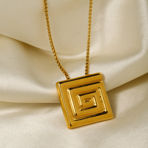 IG Style Chain Geometric Stainless Steel 18K Gold Plated Necklaces