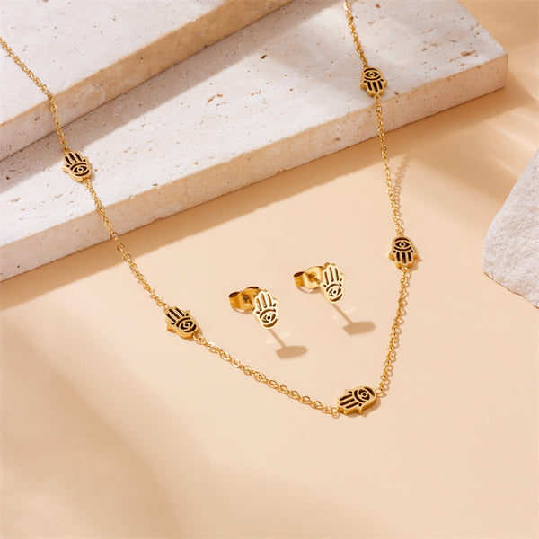 Women Fashion Chain Stainless Steel Electroplating Jewelry Sets