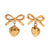 Fashion Bowknot Stainless Steel 18K Gold Plated Earrings