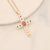 Women Retro Vintage Cross Copper Oil Dripping Pendants