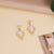 Women Retro Vintage Pearl Geometric Heart Alloy Electroplating Stud Earrings