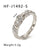 IG Style Circle Tennis / Diamond Line Pleated Geometric Stainless Steel Electroplating Rings