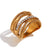 Fashion Niche Stripe Round Circle Geometric Stainless Steel 18K Gold Plated Rings