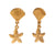 Fashion Fan-Shape Geometric Stainless Steel Electroplating Stud Earrings