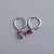 925 Sterling Silver Geometric Silver Diamond Inlay Stud Earrings