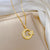 Korean Women Moon Geometric Stainless Steel Electroplating Necklaces