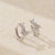 925 Sterling Silver Cute & Edgy Butterfly Insect Silver Diamond Inlay Earrings