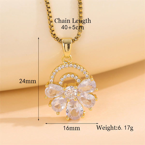 Minimalist Flower Stainless Steel Electroplating Necklaces