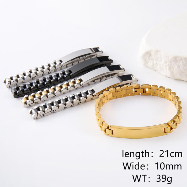 Fashion Unisex Round Geometric Stainless Steel Bracelets