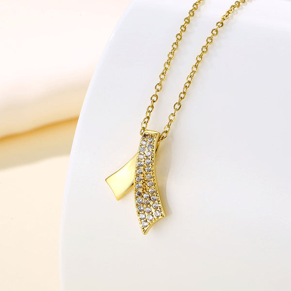 Women Minimalist Geometric Metal Tie Stainless Steel Electroplating Necklaces