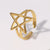 IG Style Open Ring Pentagram Stainless Steel Electroplating Rings