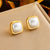 Fashion Square Geometric Stainless Steel Electroplating Stud Earrings