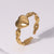 Open Ring Cute Heart Stainless Steel Electroplating Rings