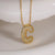 Letter Text Number Stainless Steel 18K Gold Plated Pendant