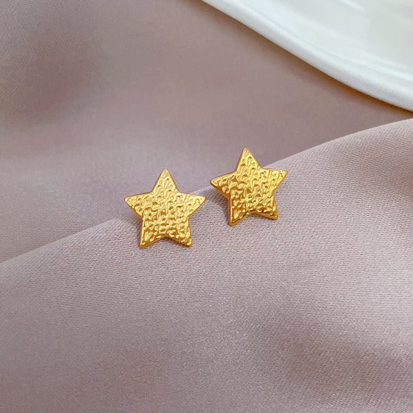 Korean Cosmos Geometric Titanium Steel Electroplating Earrings