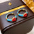 Women Luxurious Circle Heart Geometric Heart Metal Oil Dripping Earrings