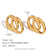 Fashion Quadrilateral Circle Geometric Stainless Steel 18K Gold Plated Earrings