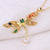 Women Animal Dragonfly Chinese Zodiac Animal Zircon Diamond Inlay Necklaces