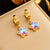 Fashion Butterfly Insect Titanium Steel Electroplating Earrings