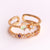 Rustic Women Flower Flower Copper Diamond Inlay Rings