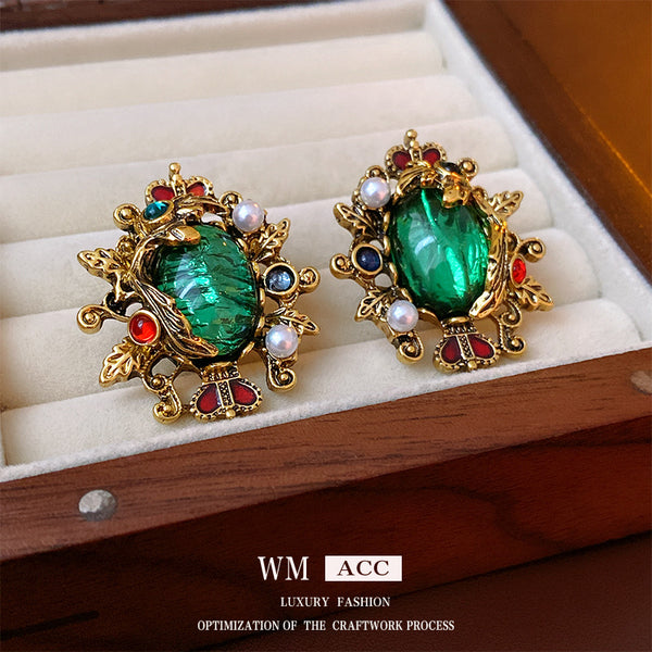 Baroque Crown Crown Alloy Electroplating Earrings