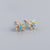 925 Sterling Silver Cute & Edgy Octagram Star Silver Gem Inlay Stud Earrings