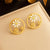 Fashion Little Daisy Geometric Titanium Steel Electroplating Earrings