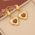 Fashion Heart Stainless Steel Electroplating Stud Earrings