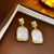 Mid-century Modern Shell Alloy Electroplating Earrings