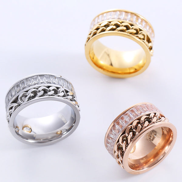 Fashion Circle Round Stainless Steel Electroplating Rings