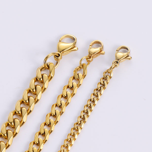 Unisex Hip Hop Metal Chain Geometric Stainless Steel Electroplating Necklaces