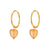 Fashion Heart Stainless Steel 18K Gold Plated Earrings