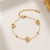 Women Letter Number Geometric Titanium Steel 18K Gold Plated Bracelets