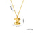 Letter Text Number Titanium Steel 18K Gold Plated Necklaces