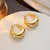 IG Style Moon Geometric Titanium Steel 18K Gold Plated Earrings