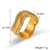 Women Fashion Circle Geometric Stainless Steel 18K Gold Plated Rings