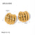 IG Style Checkered Geometric Stainless Steel 18K Gold Plated Earrings