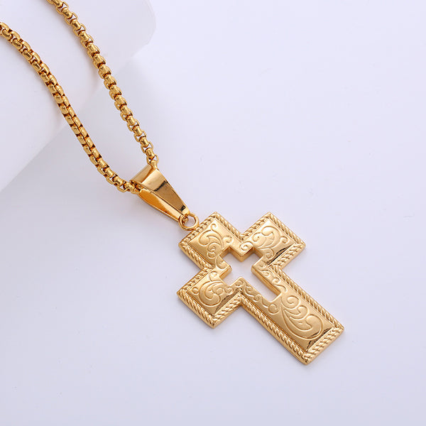 British Vintage Cross Stainless Steel Electroplating Pendants