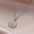 Rustic Flower Stainless Steel Diamond Inlay Necklaces